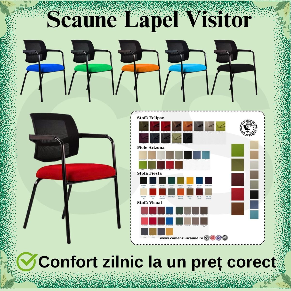 Scaun Lapel Visitor conferință – design modern și confort pentru spații profesionale