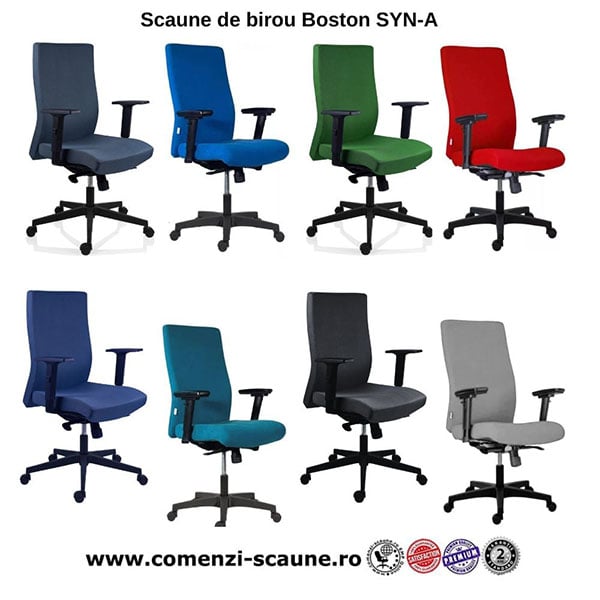 Scaune Boston profesionale – mecanism sincron, confort durabil, bază poliuretan