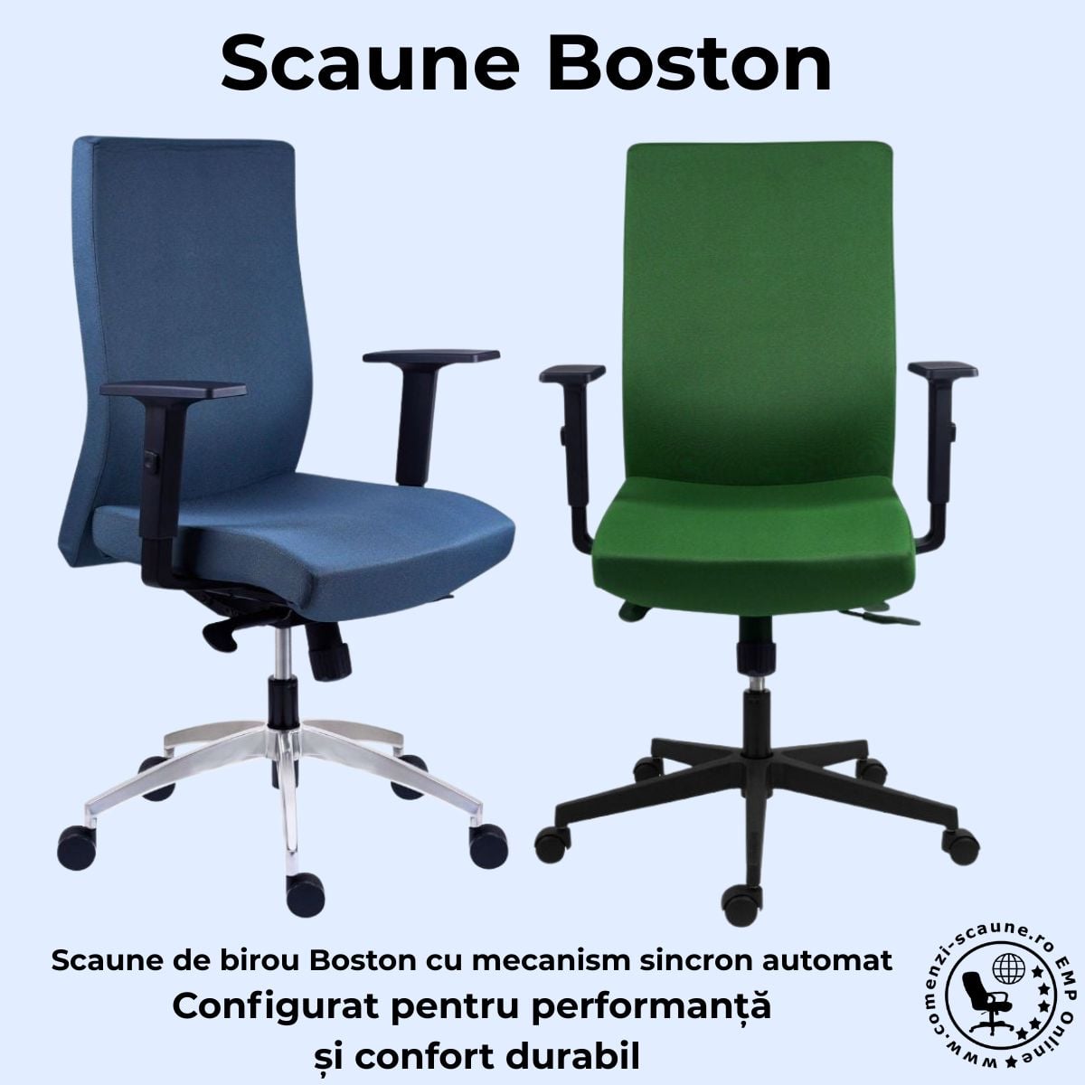 Scaune Boston profesionale – confort durabil și mecanism sincron