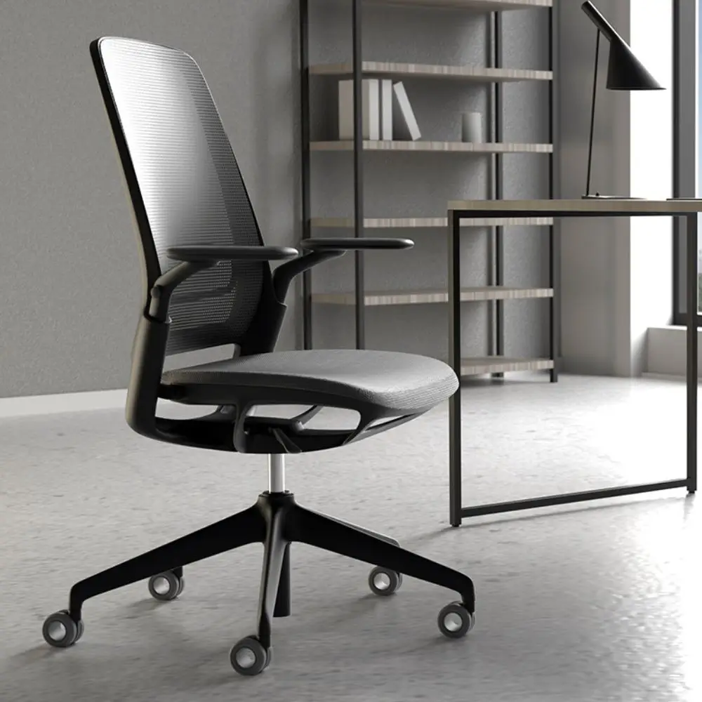 Scaun ergonomic de birou ETHEREA negru, fără tetieră