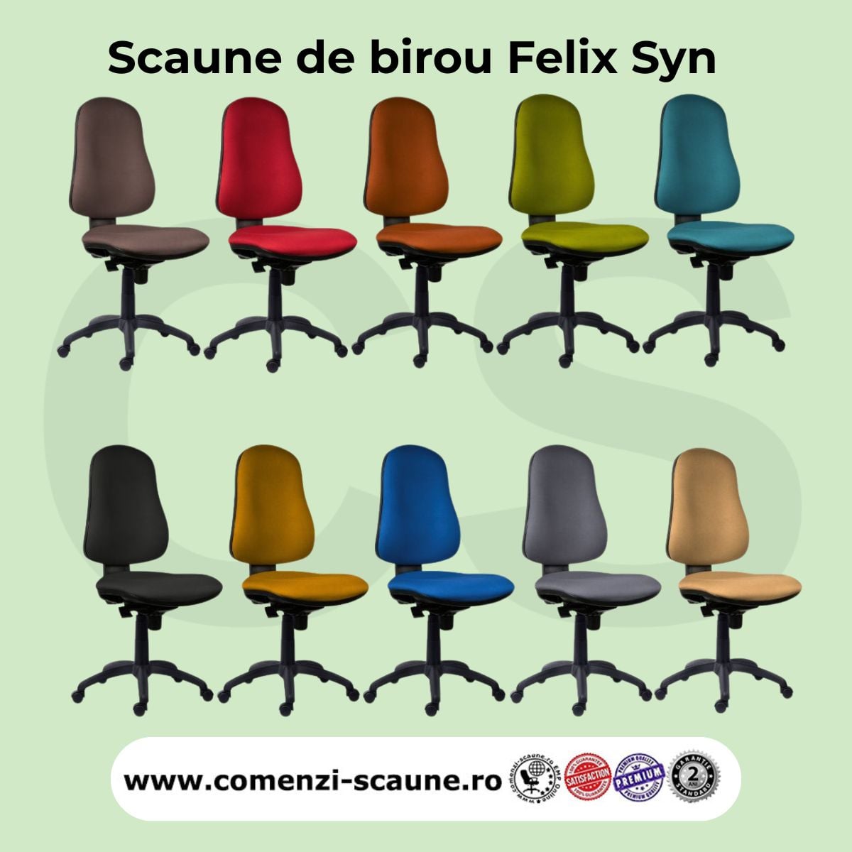 Scaune de birou Felix Syn – confort ergonomic, preț accesibil și culori variate pentru orice spațiu
