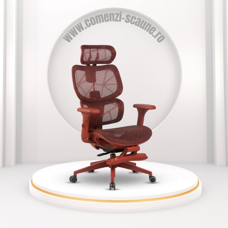 Scaune de birou HumanTech pe culorea rosu cu suport pentru picioare