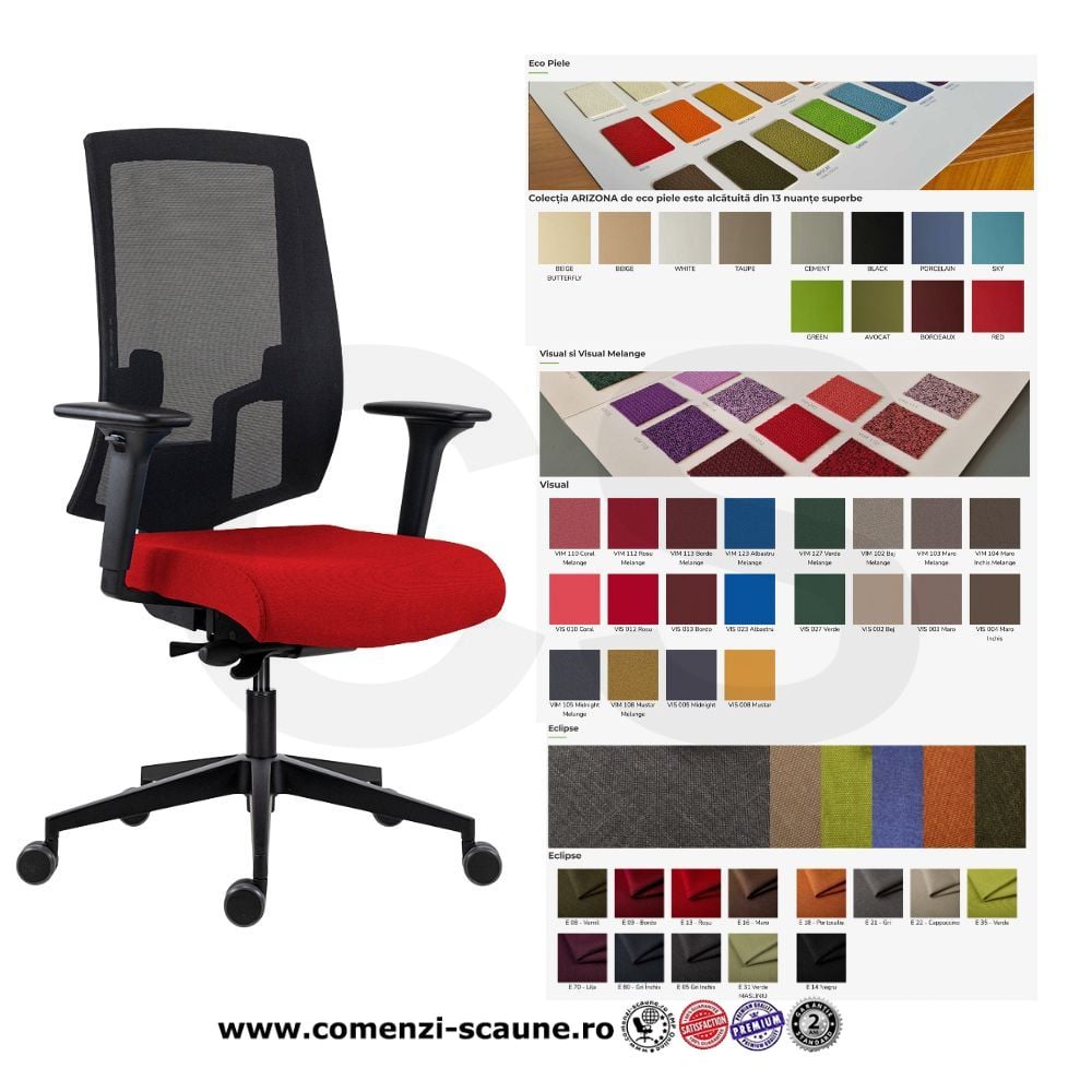 Scaune de birou Lapel PRO cu sistem unic de suport lombar fabricate în România