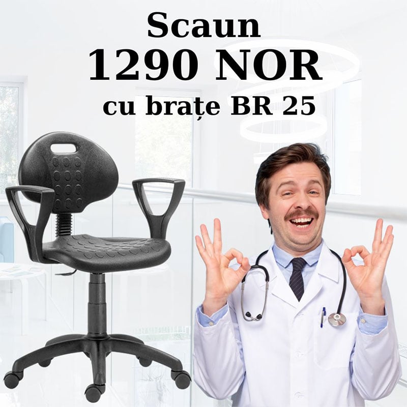 Scaune profesionale NOR cu șezutul și spătarul sunt din poliuretan