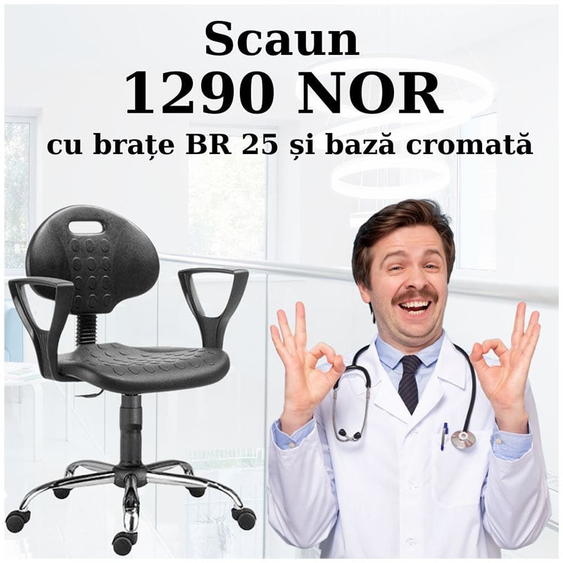 Scaune profesionale NOR cu șezutul și spătarul sunt din poliuretan