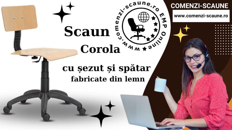 Scaune profesionale COROLA cu șezut și spătar fabricate din lemn