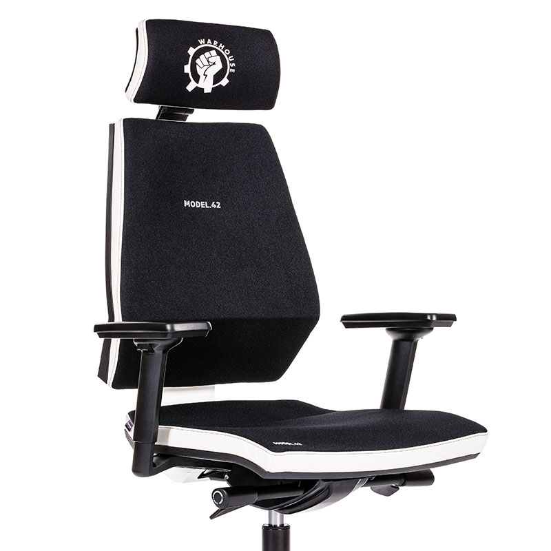 Scaune de gaming și birou tip manager rezistente și confortabile- Model 42 Black and White-1