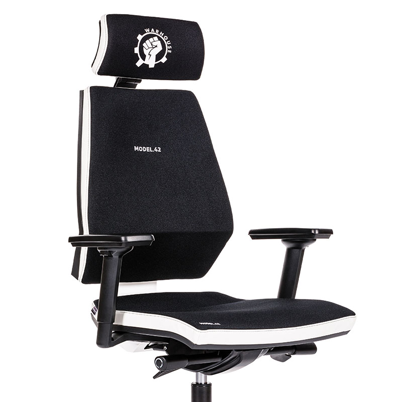 Scaun de gaming si birou tip manager rezistente si confortabile-Model 42 Black and White-1