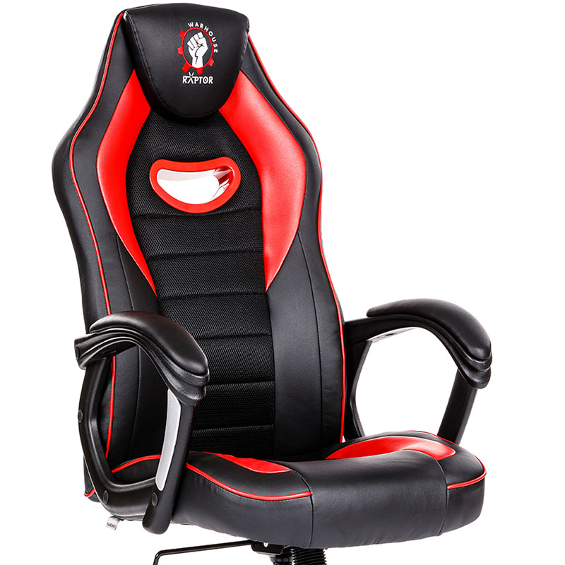 Scaune de gaming și birou confortabile din piele-Raptor Black and Red-1