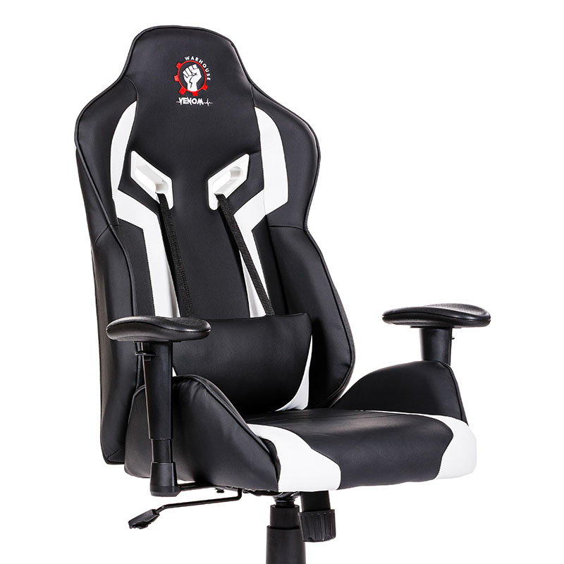 Scaune de gaming și birou elegante și robuste din piele-Venom Black and White-1