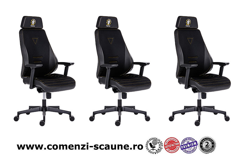 Scaune de gaming și birou construcție robustă-Vertex Black-3