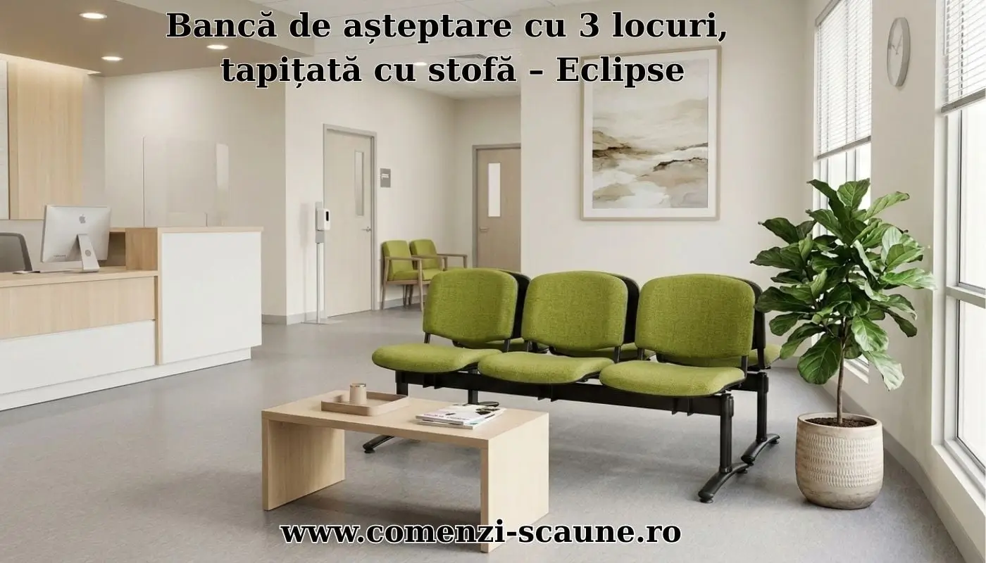 Bancă așteptare 3 locuri din stofă Eclipse interior clinică