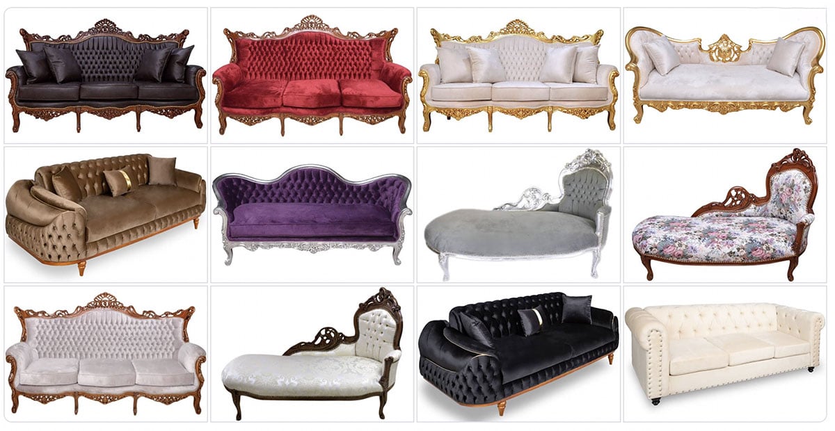 Canapele și fotolii în diverse culori și forme-Canapele baroc