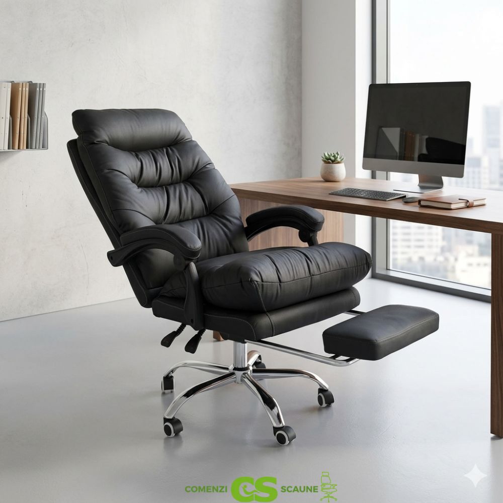 Scaun de birou cu suport pentru picioare retractabil – confort premium, interior birou 1