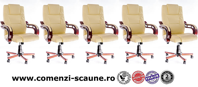 Scaune directoriale rezistente pe culoarea crem-355