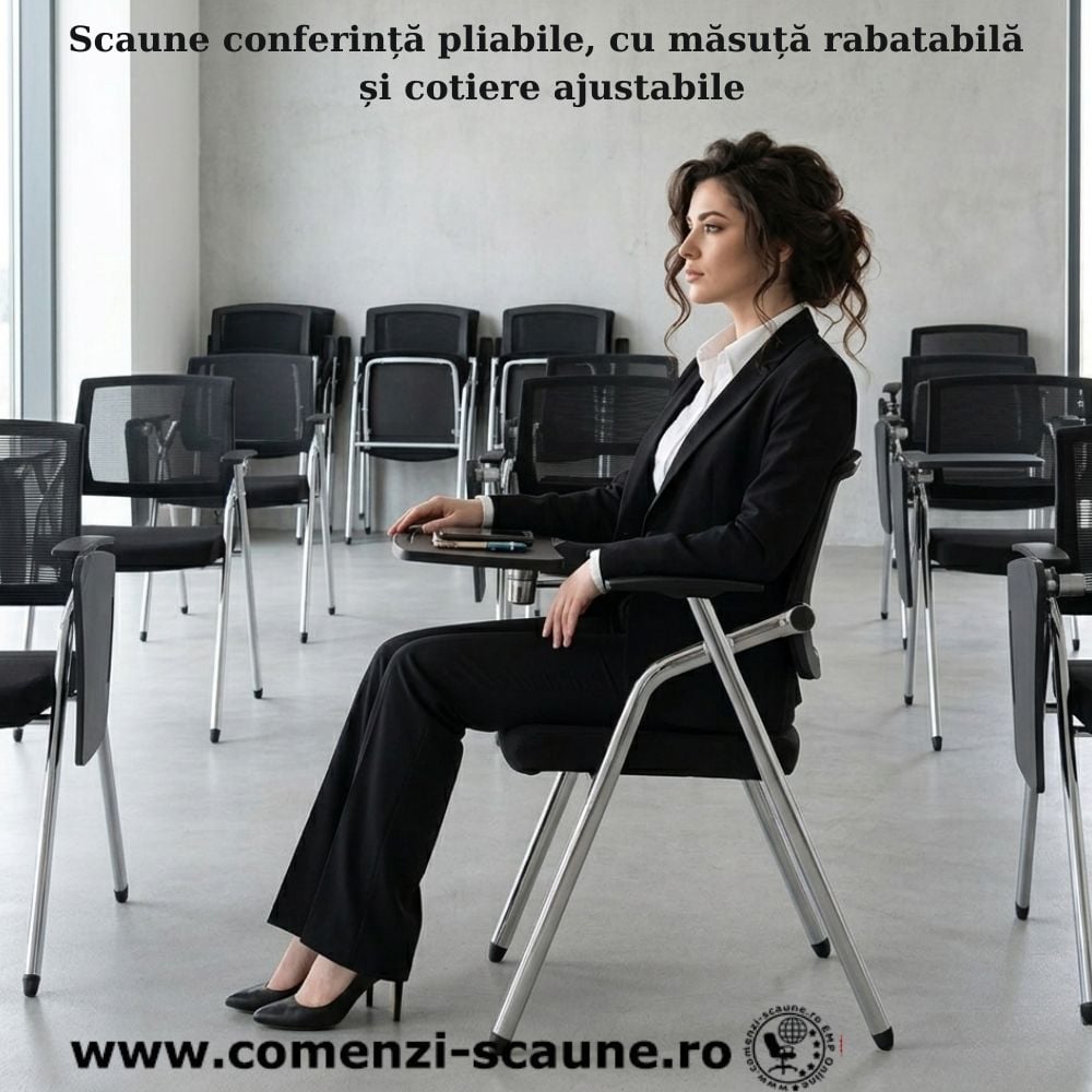 Scaun conferință pliabil cu măsuță rabatabilă Alu-Sync, Prezentare CS 1