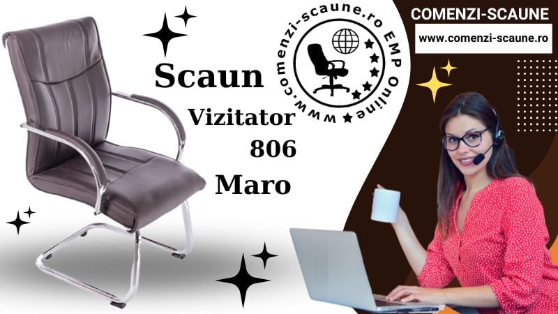 Scaun vizitator modern si elegant 806 maro