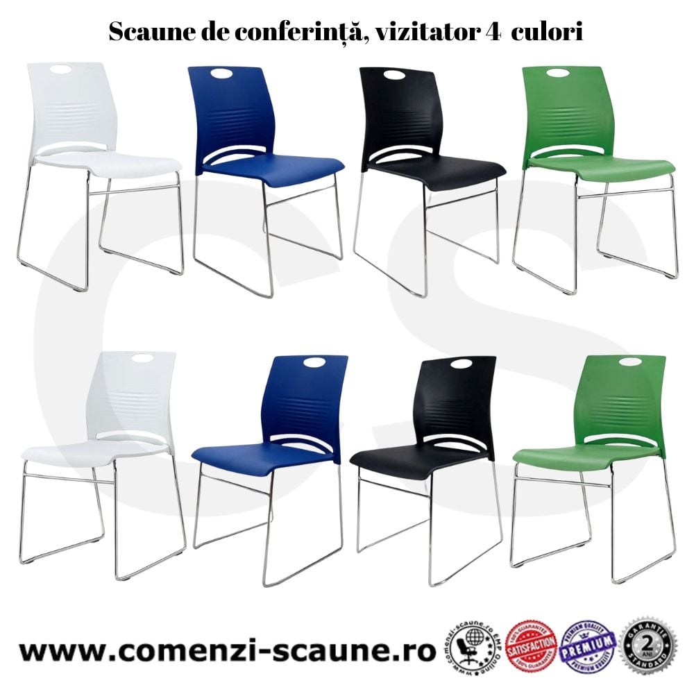 Scaune de conferință, vizitator, suprapozabile din plastic în diverse culori 900-4