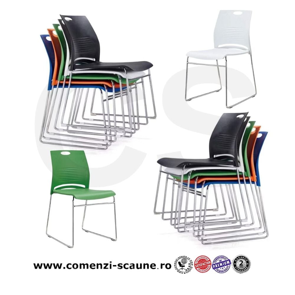 Scaune de conferință, vizitator, suprapozabile, stivuibile în diverse culori 900
