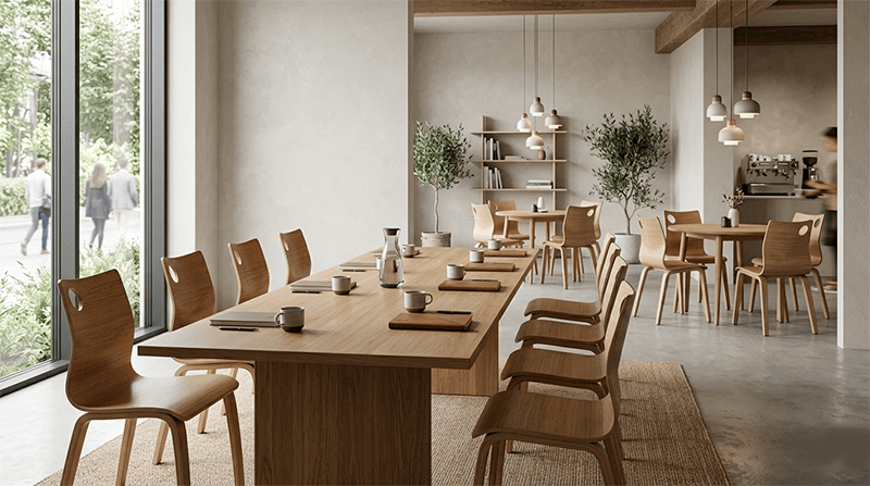 Scaune din lemn 950 – design premium scandinav, confort ergonomic și stil eco-friendly