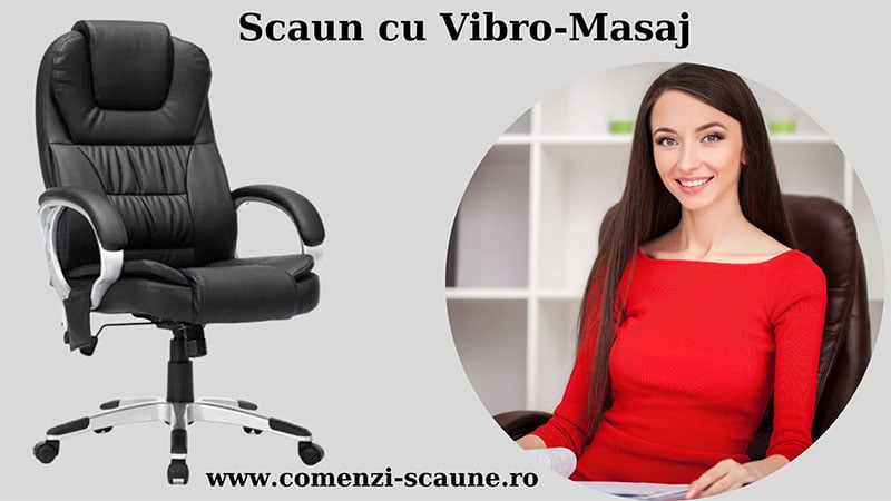 Scaune de birou cu 3 puncte de vibro-masaj pe negru