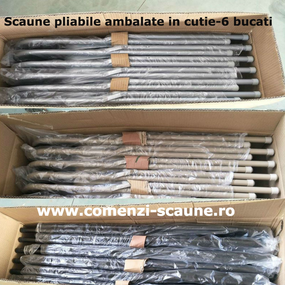 Scaune metalice pliabile in 3 culori gri negru bej 2