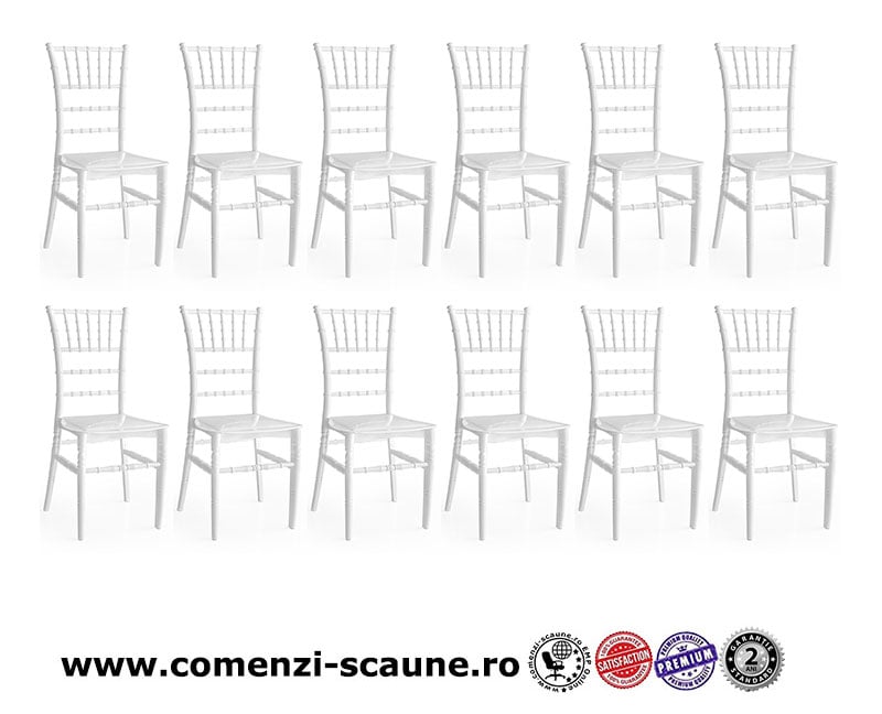 Scaune evenimente HoReCa Chiavari pe alb