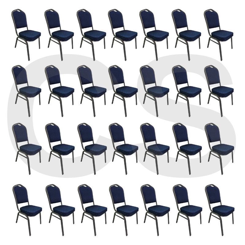 Scaune HoReCa cadru antracit cu șezut și spătar albastru-28 scaune