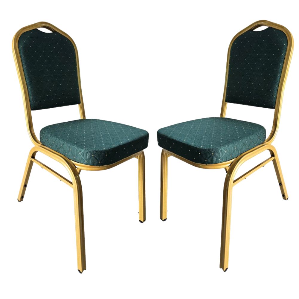 Scaune de evenimente pe cadru auriu stofă culoarea verde