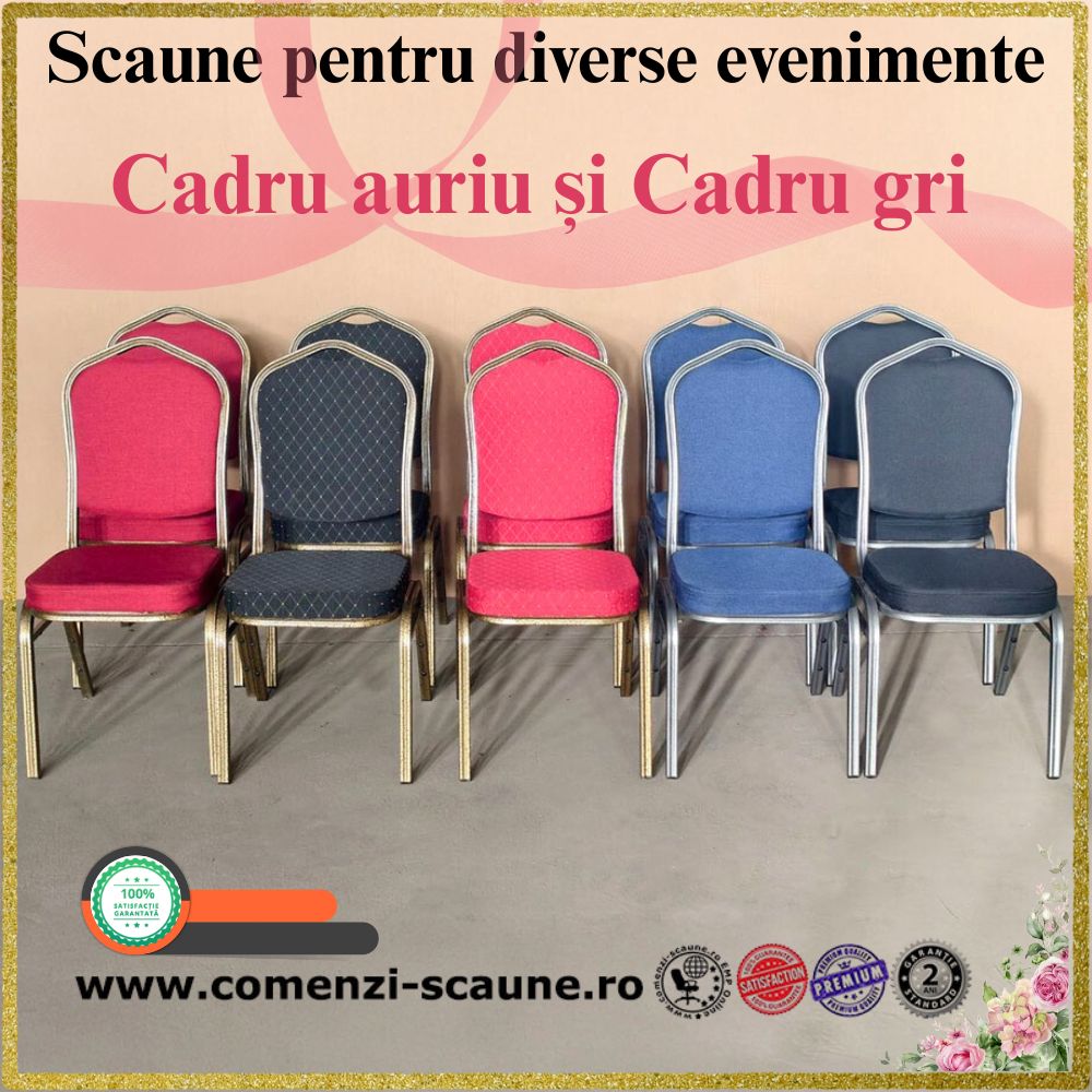 Scaune pentru diverse evenimente cadru auriu TS roșu