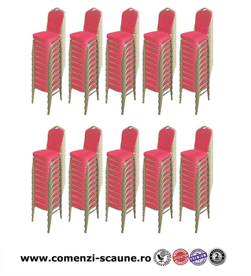 Set scaune de evenimente stivuibile 100 bucăți-roșu