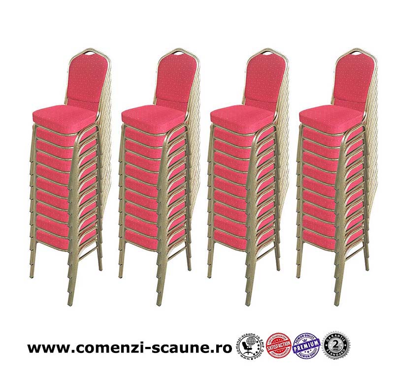 Set scaune de evenimente stivuibile 40 bucăți-roșu