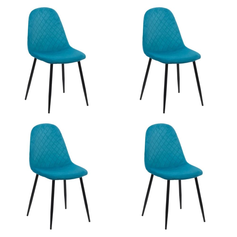 Set 4 scaune de bucătărie din catifea BUC 237X turcoaz