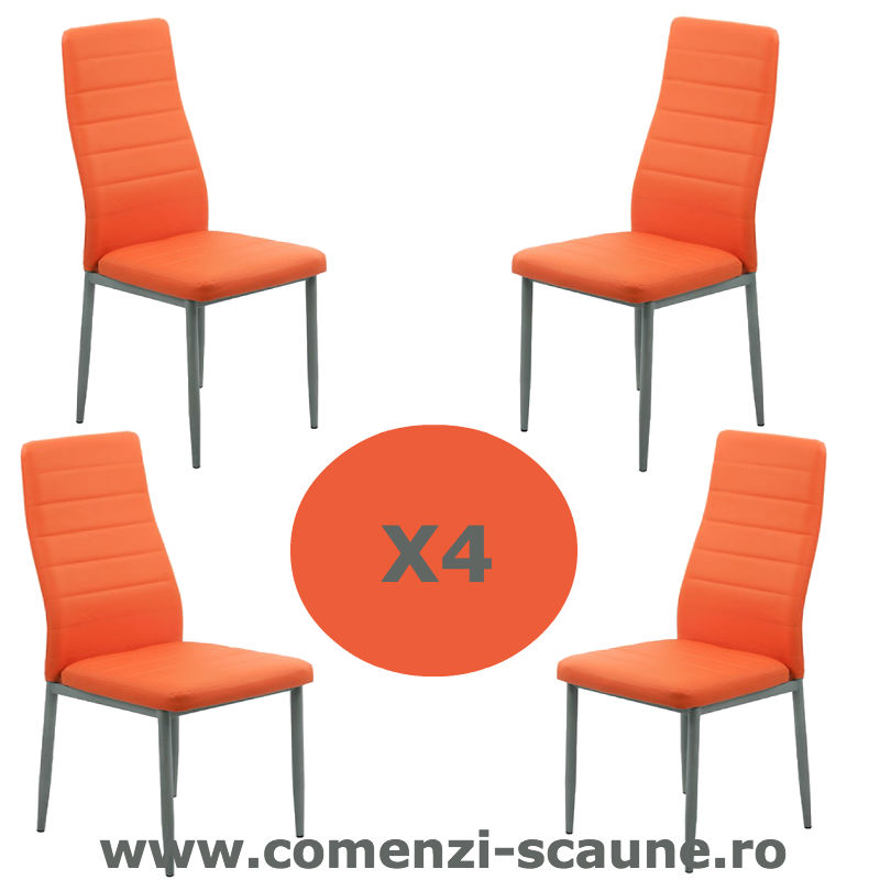 Set-4-scaune-bucatarie-portocaliu